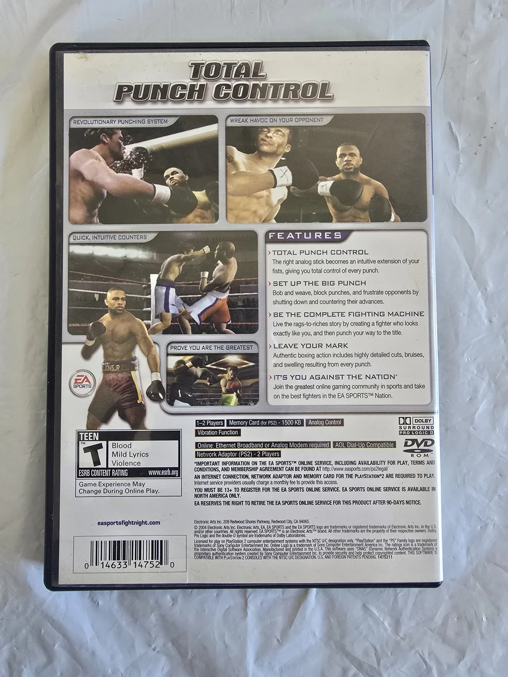 Fight Night 2004 - PlayStation 2 - Red Boxing Artwork